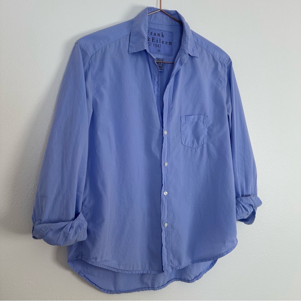 Frank&Eileen button down shirt front pocket long sleeve boho soft lavender color - Picture 6 of 9
